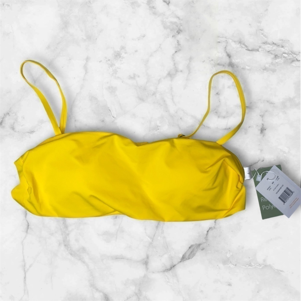 NWT Andie The Newport Bikini Top Sunbeam Yellow Women Size Large Classic Beachy - Picture 2 of 7